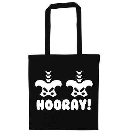 Hip Hip Hooray! black tote bag