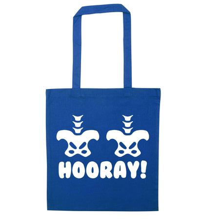 Hip Hip Hooray! blue tote bag