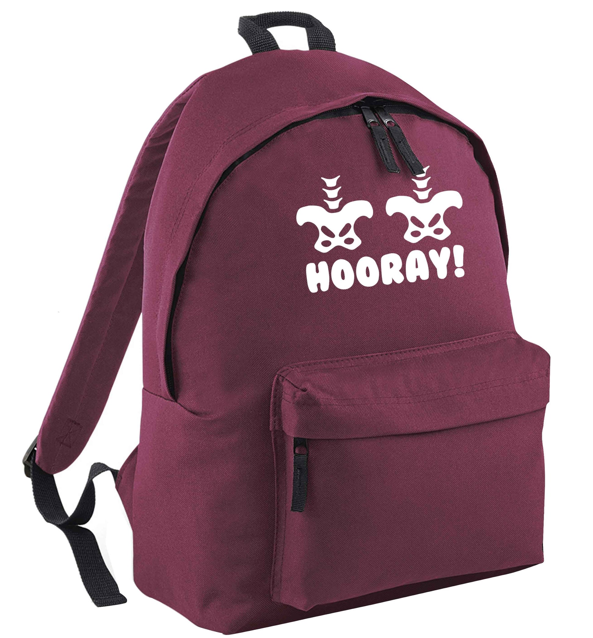 Hip Hip Hooray! maroon adults backpack