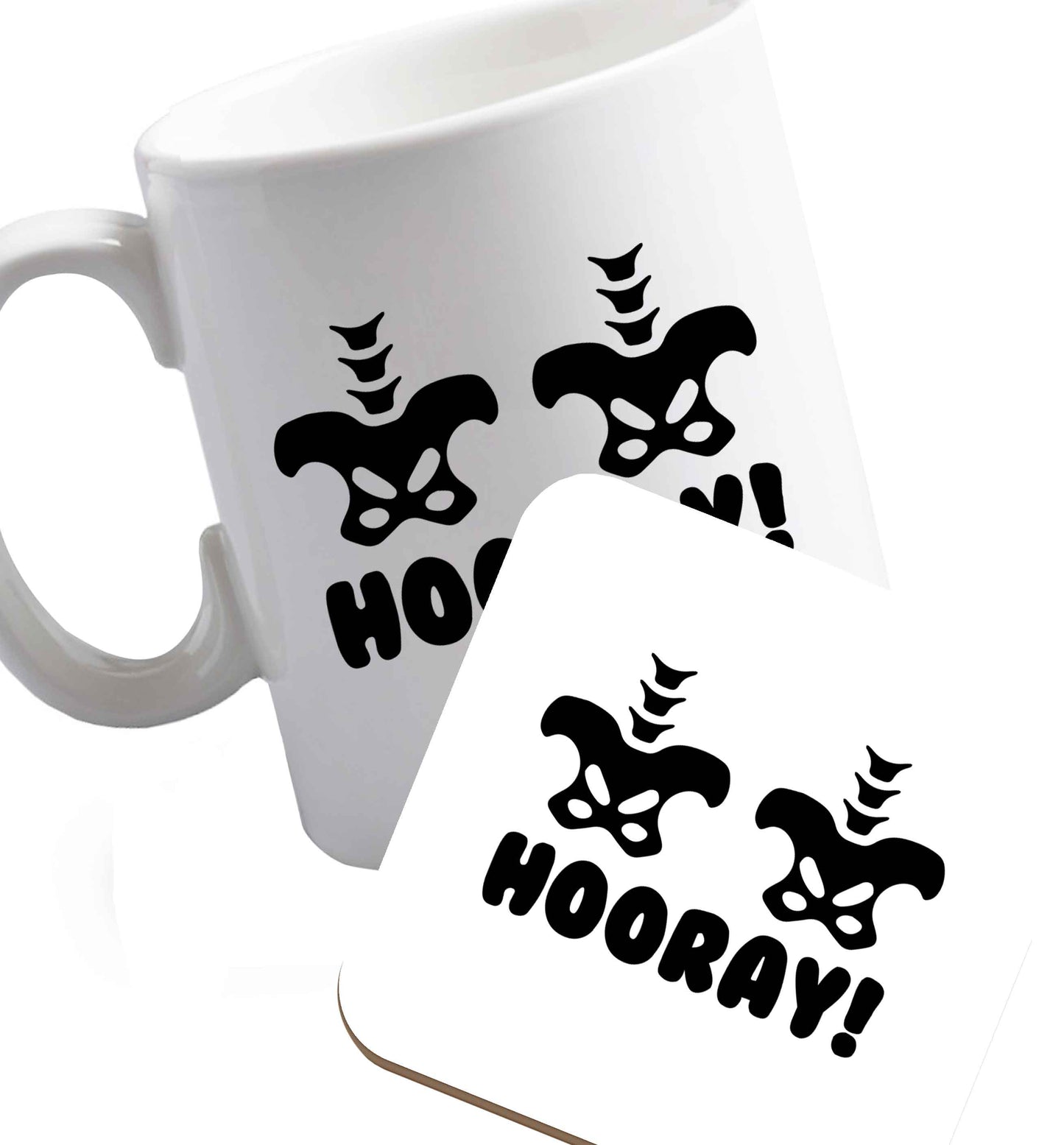 10 oz Favourite Type Pan Pancake ceramic mug and coaster set right handed