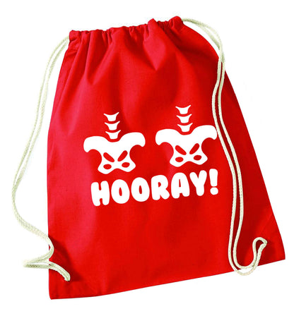 Hip Hip Hooray! red drawstring bag 