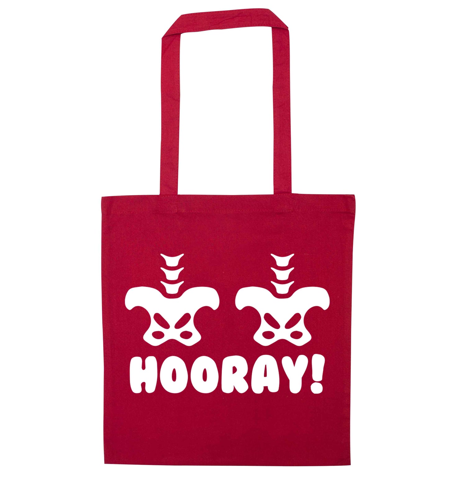 Hip Hip Hooray! red tote bag