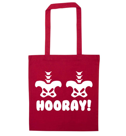 Hip Hip Hooray! red tote bag