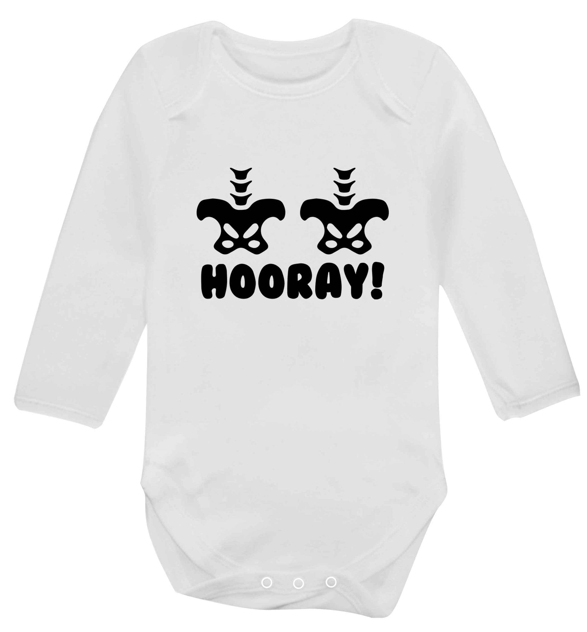 Hip Hip Hooray! baby vest long sleeved white 6-12 months
