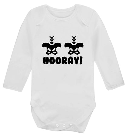 Hip Hip Hooray! baby vest long sleeved white 6-12 months