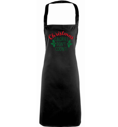 Christmas calories don't count adults black apron