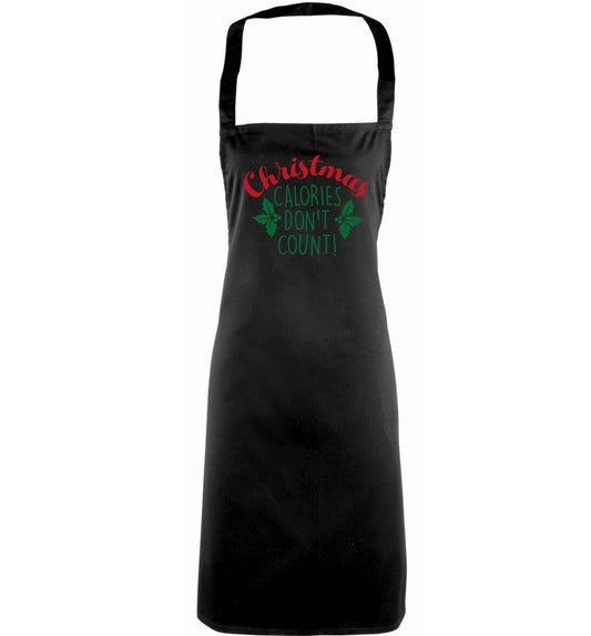 Christmas calories don't count adults black apron