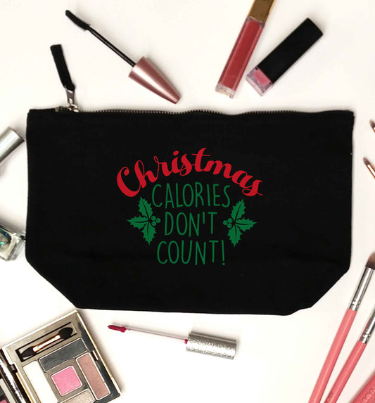 Christmas calories don't count black makeup bag