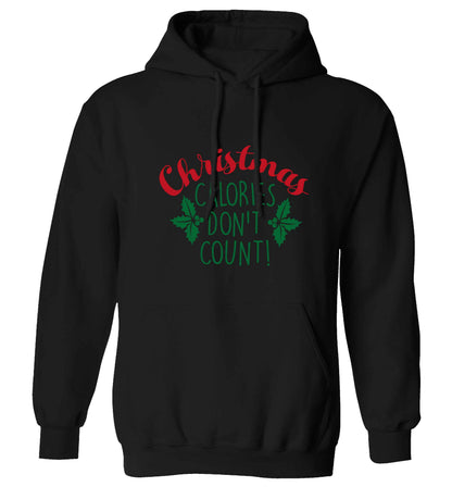 Christmas calories don't count adults unisex black hoodie 2XL