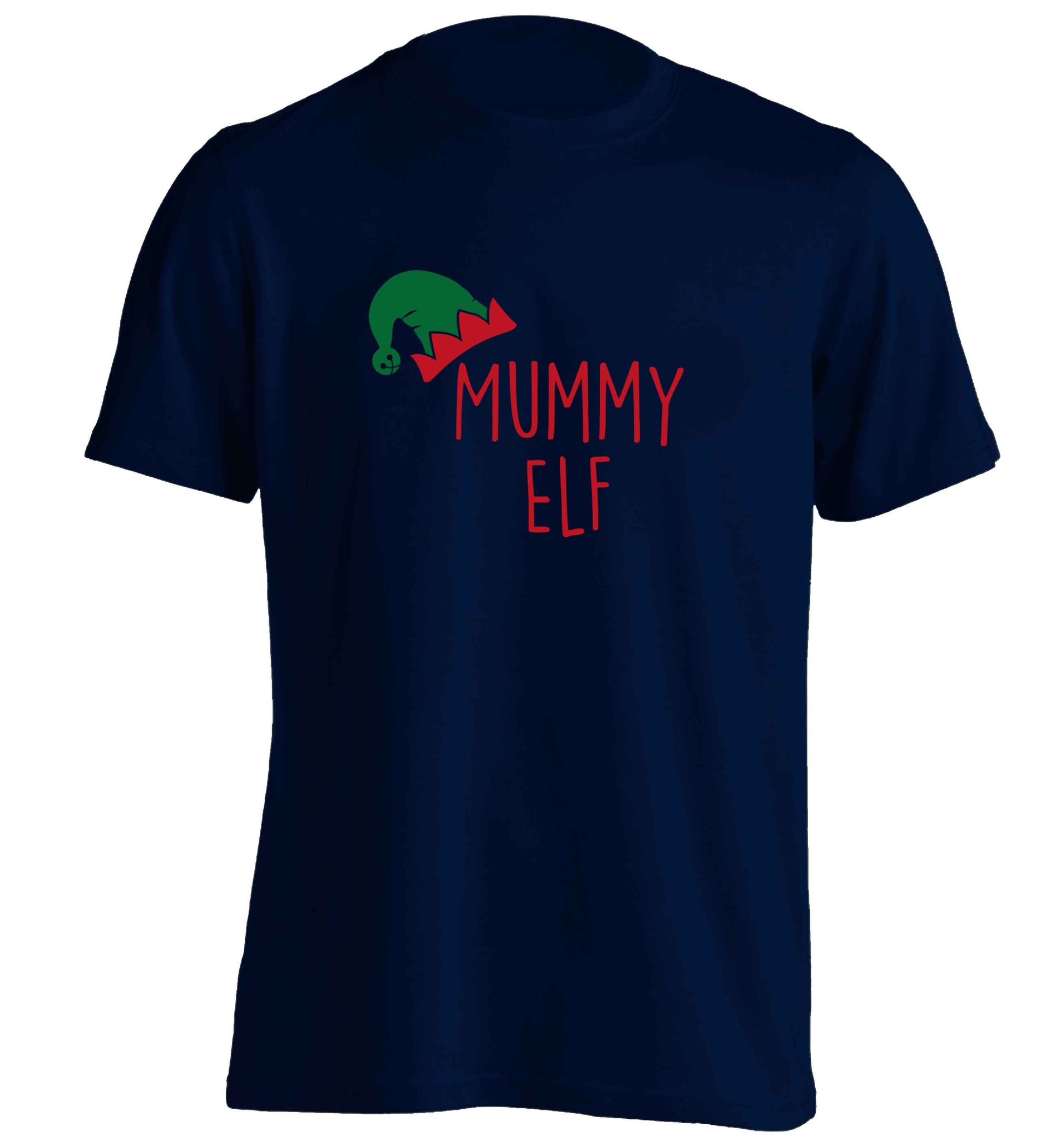 Mummy elf adults unisex navy Tshirt 2XL