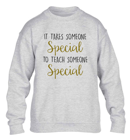 It takes someone special to teach someone special children's grey sweater 12-13 Years