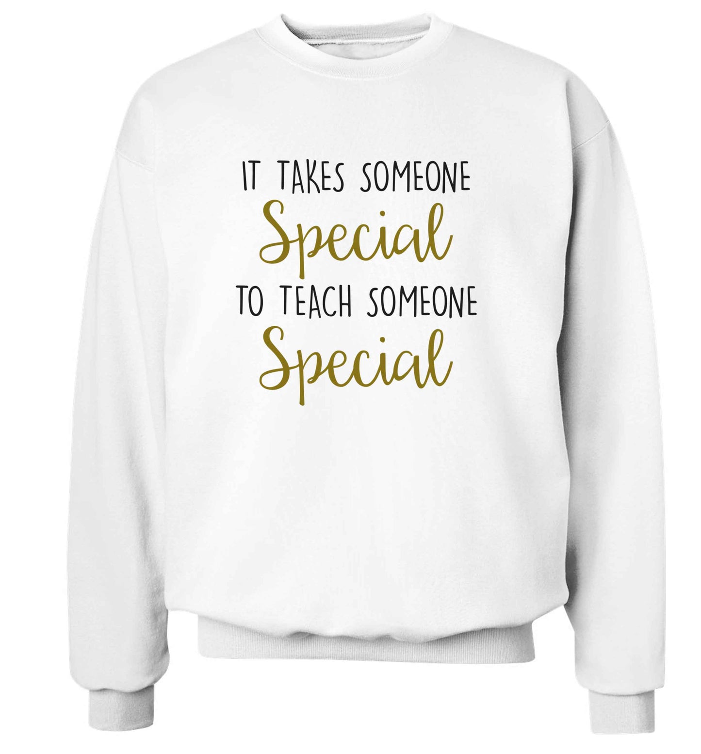 It takes someone special to teach someone special adult's unisex white sweater 2XL