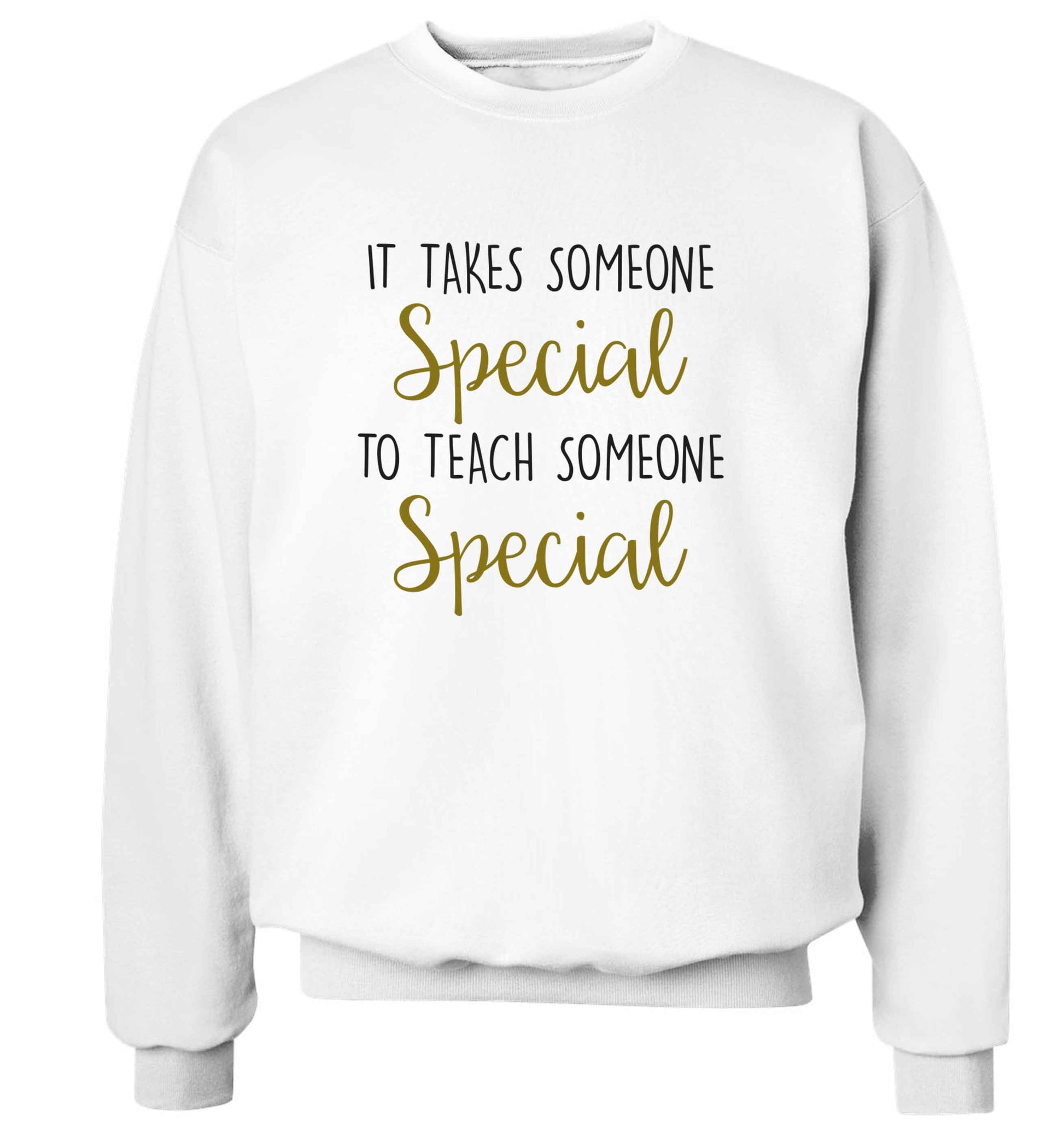It takes someone special to teach someone special adult's unisex white sweater 2XL