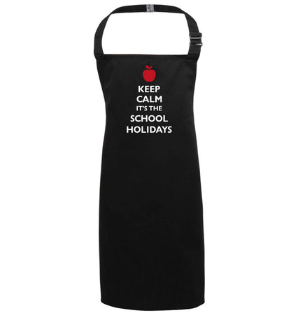 Keep calm it's the school holidays black apron 7-10 years