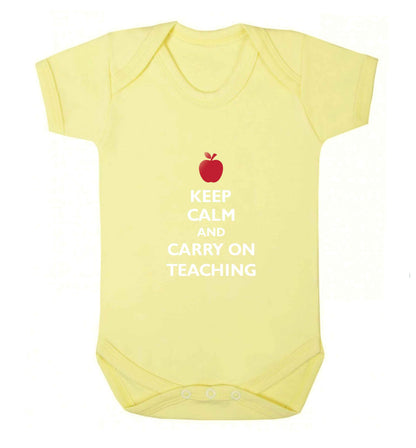 Keep calm and carry on teaching baby vest pale yellow 18-24 months