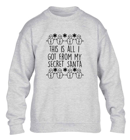 This is all I got from my secret Santa children's grey sweater 12-13 Years