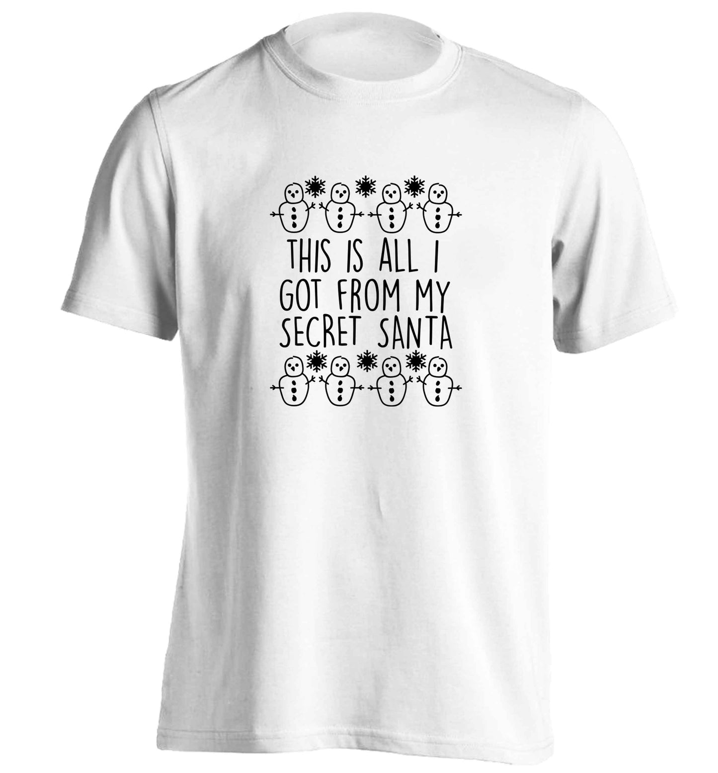 This is all I got from my secret Santa adults unisex white Tshirt 2XL