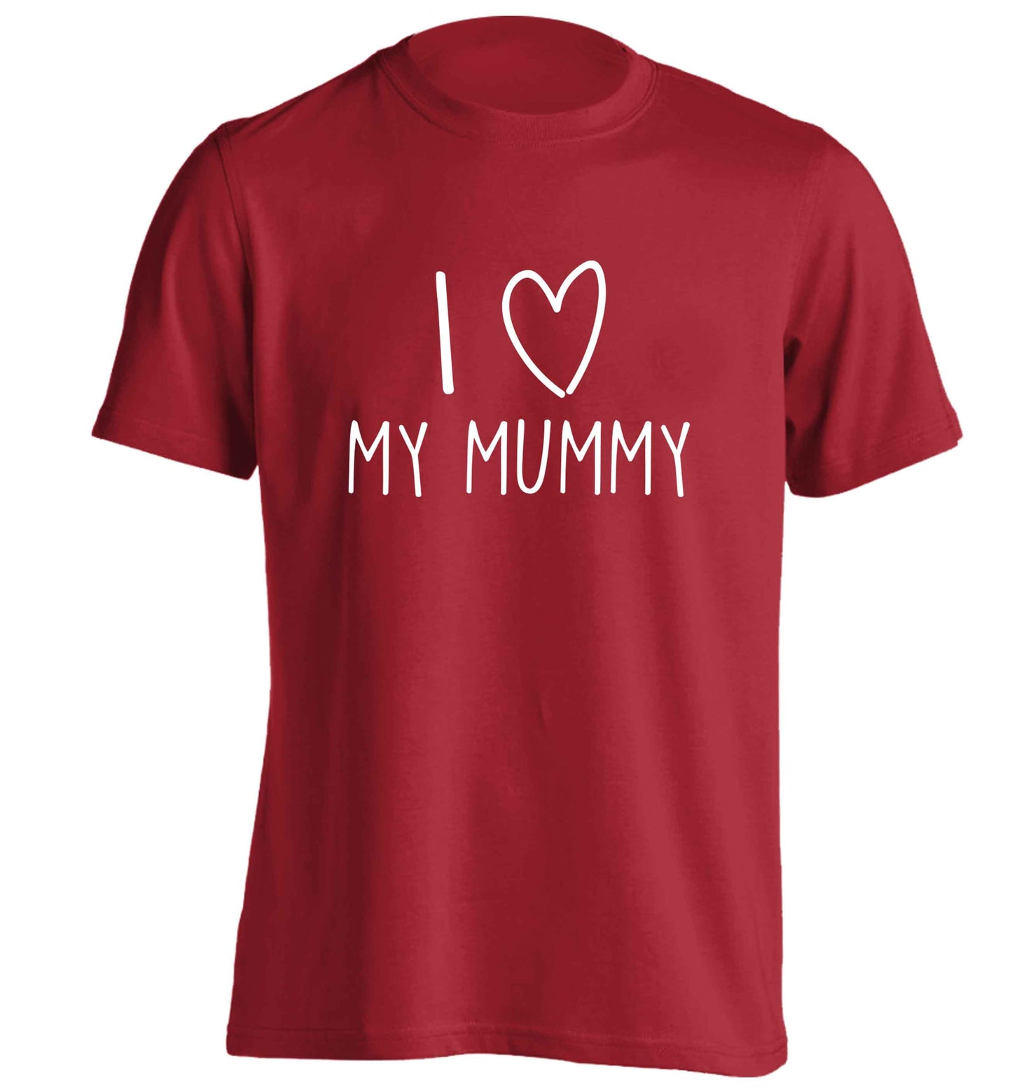 I love my mummy adults unisex red Tshirt 2XL