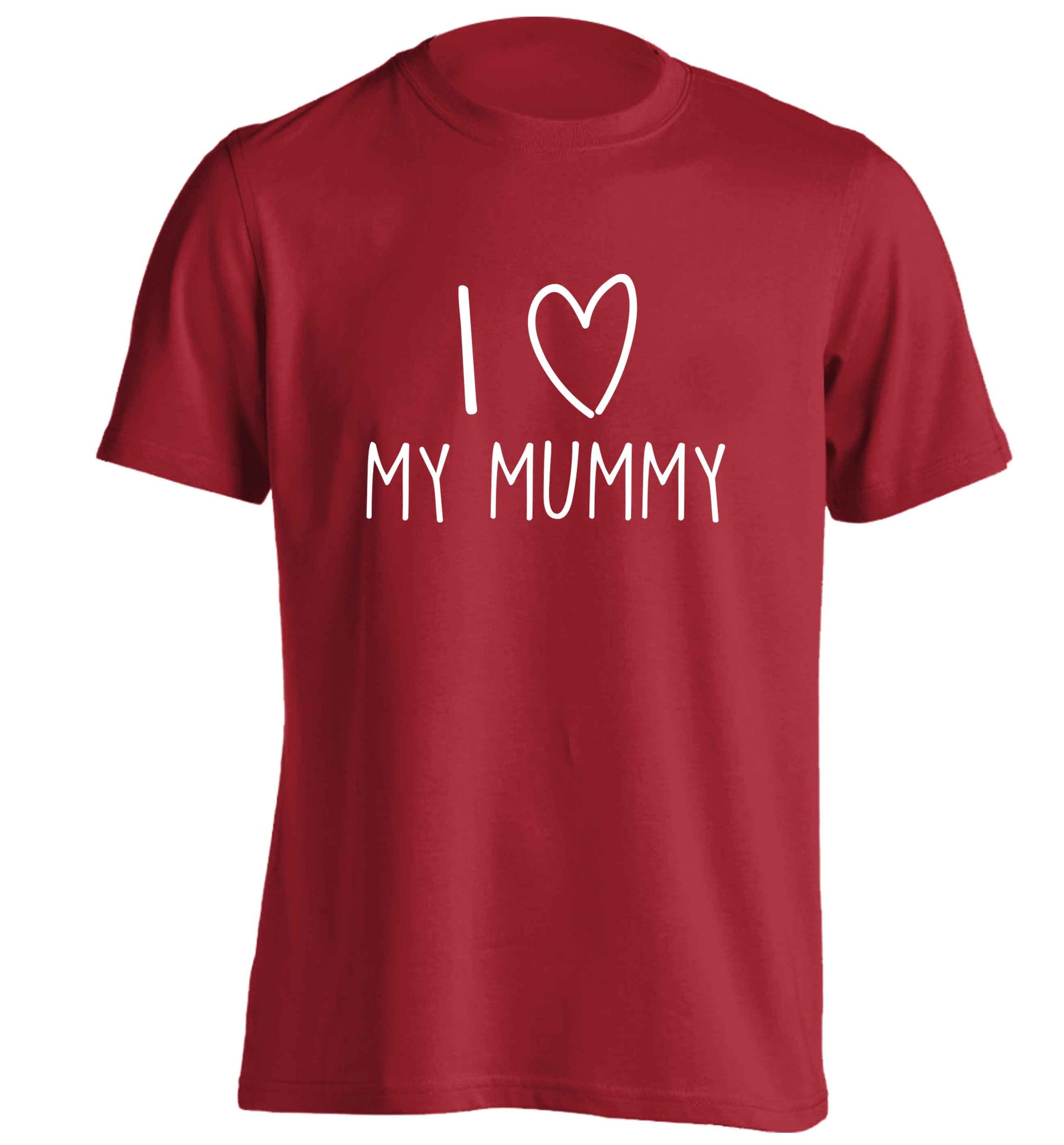 I love my mummy adults unisex red Tshirt 2XL
