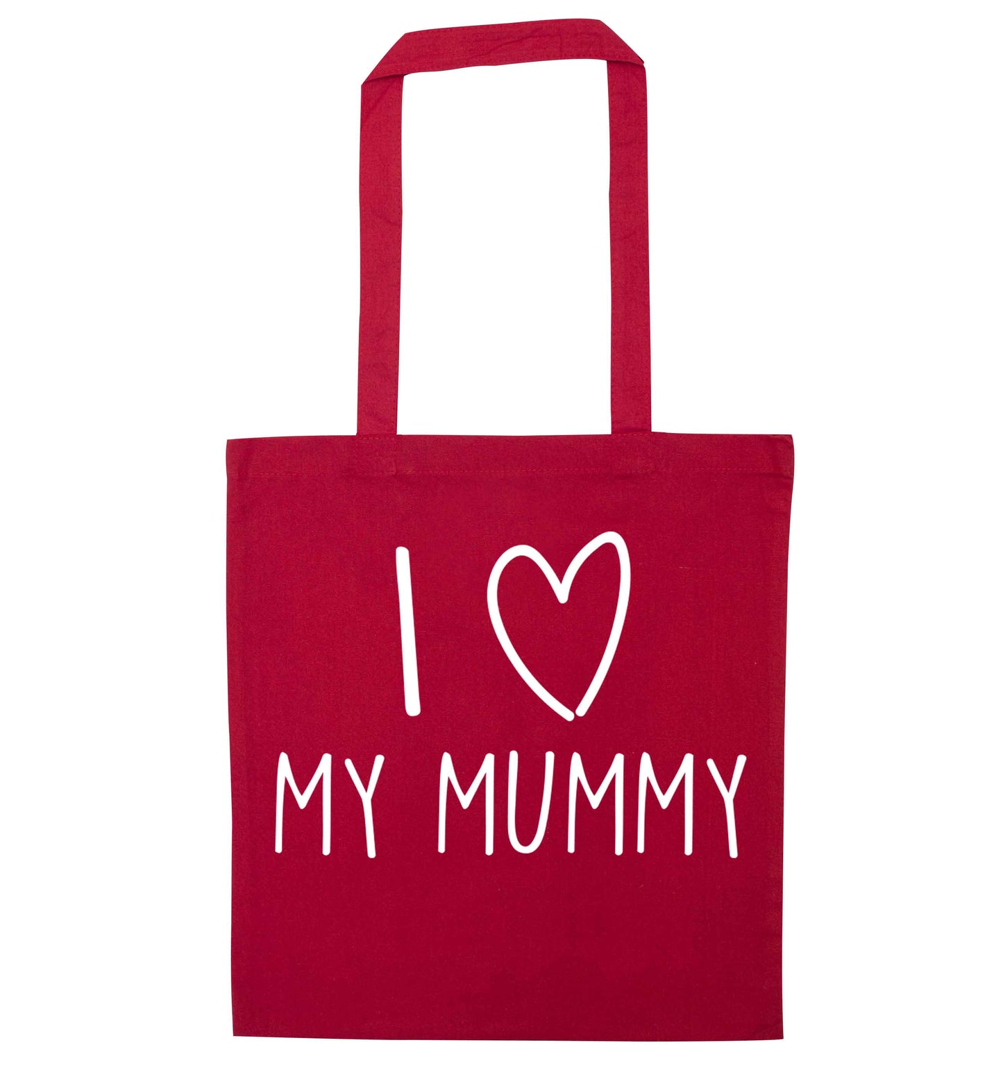 I love my mummy red tote bag