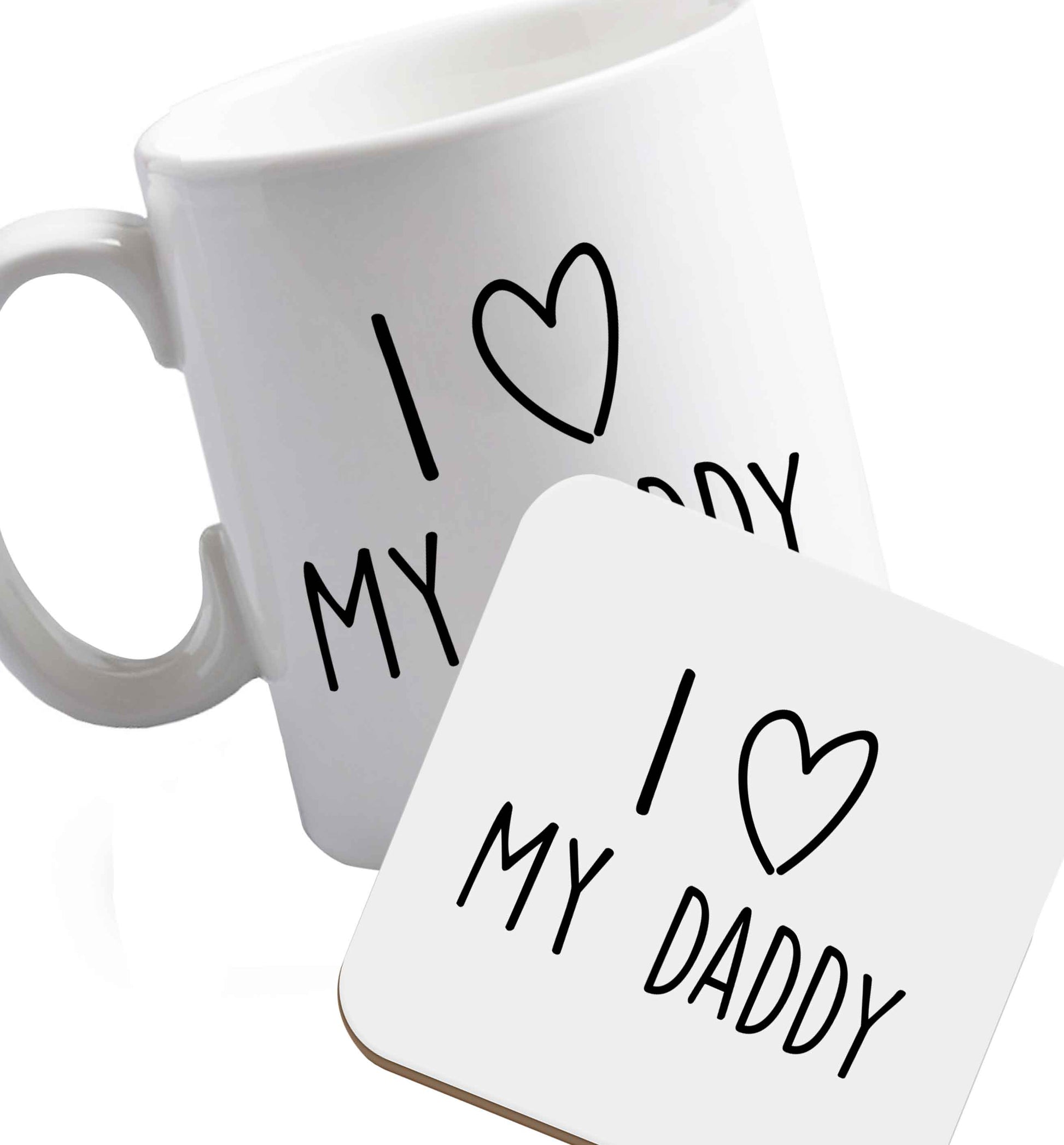 10 oz Favourite Type Pan Pancake ceramic mug and coaster set right handed
