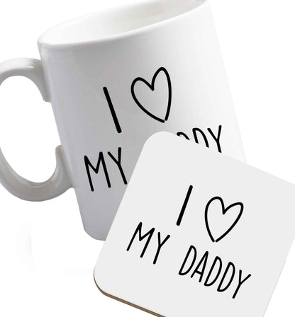 10 oz Favourite Type Pan Pancake ceramic mug and coaster set right handed