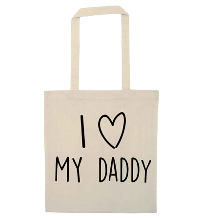 I love my daddy natural tote bag