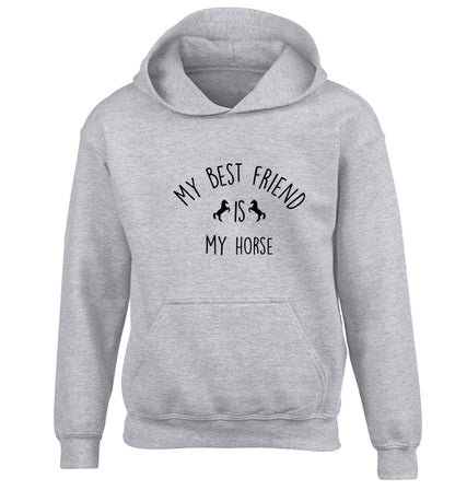 My best friend is my horse children's grey hoodie 12-13 Years