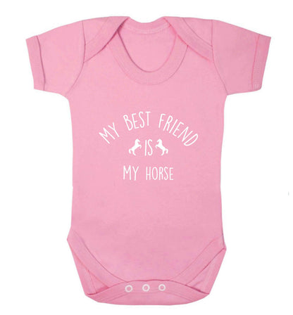 My best friend is my horse baby vest pale pink 18-24 months