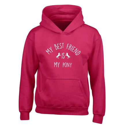 My best friend is my pony children's pink hoodie 12-13 Years
