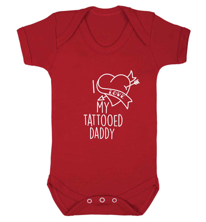 I love my tattooed daddy baby vest red 18-24 months