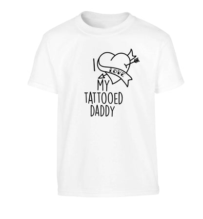 I love my tattooed daddy Children's white Tshirt 12-13 Years