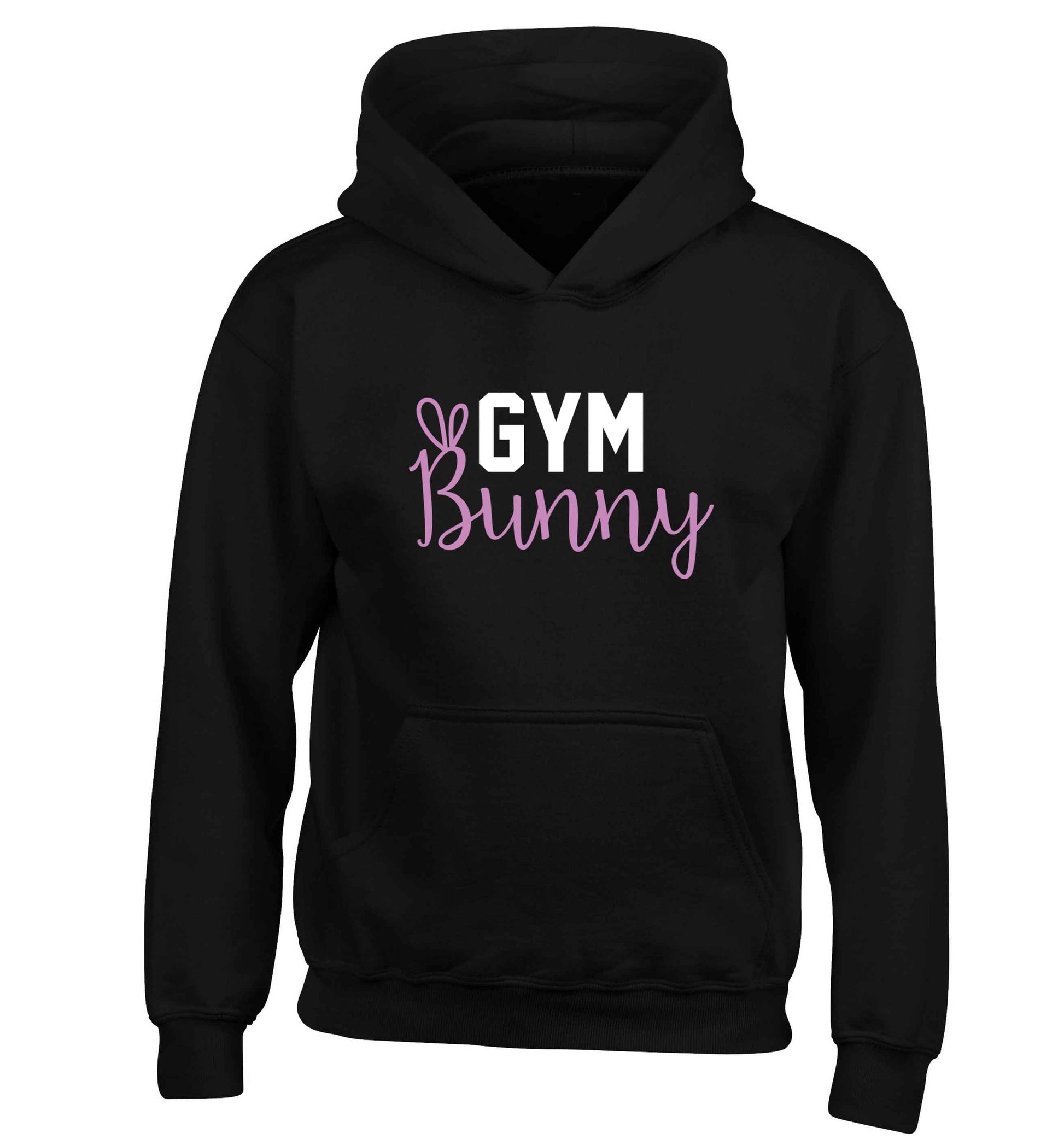 gym bunny children's black hoodie 12-13 Years