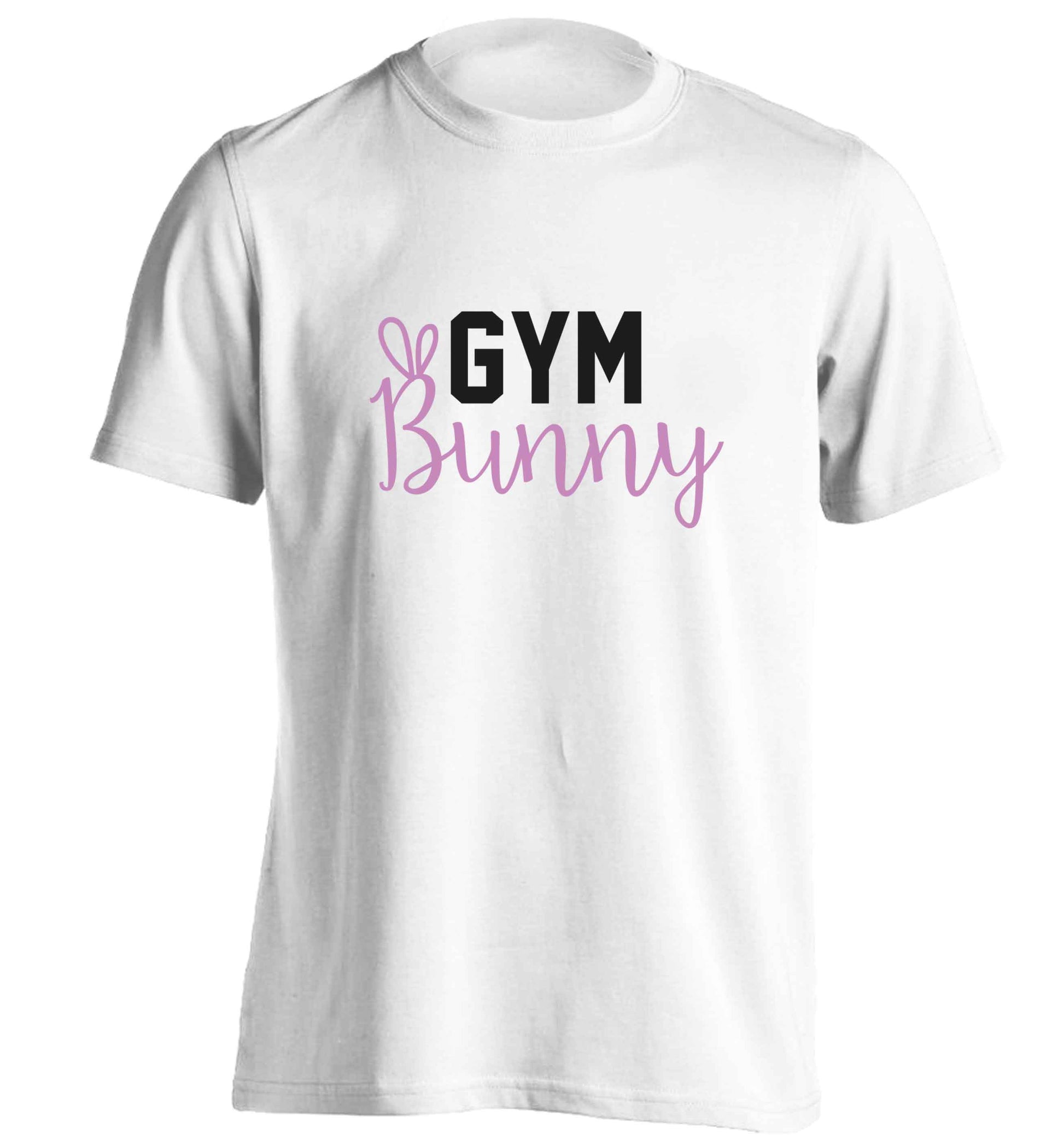 gym bunny adults unisex white Tshirt 2XL