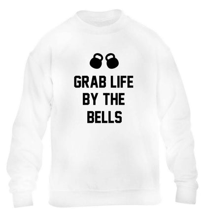Grab life by the bells children's white sweater 12-13 Years