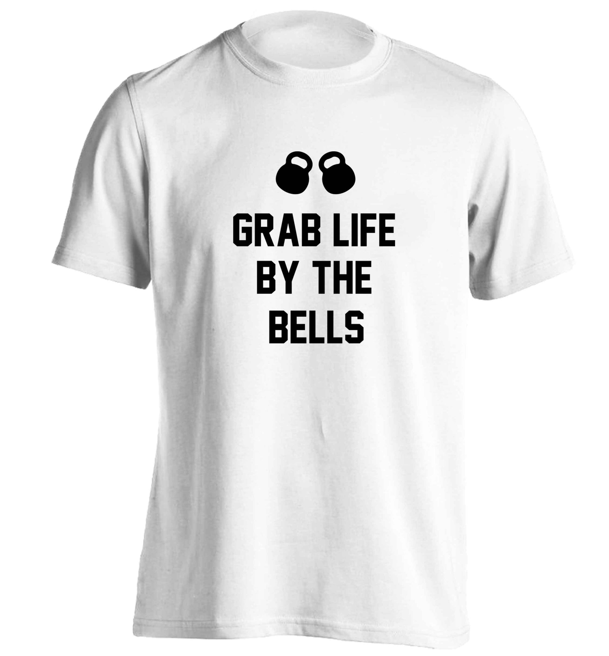 Grab life by the bells adults unisex white Tshirt 2XL