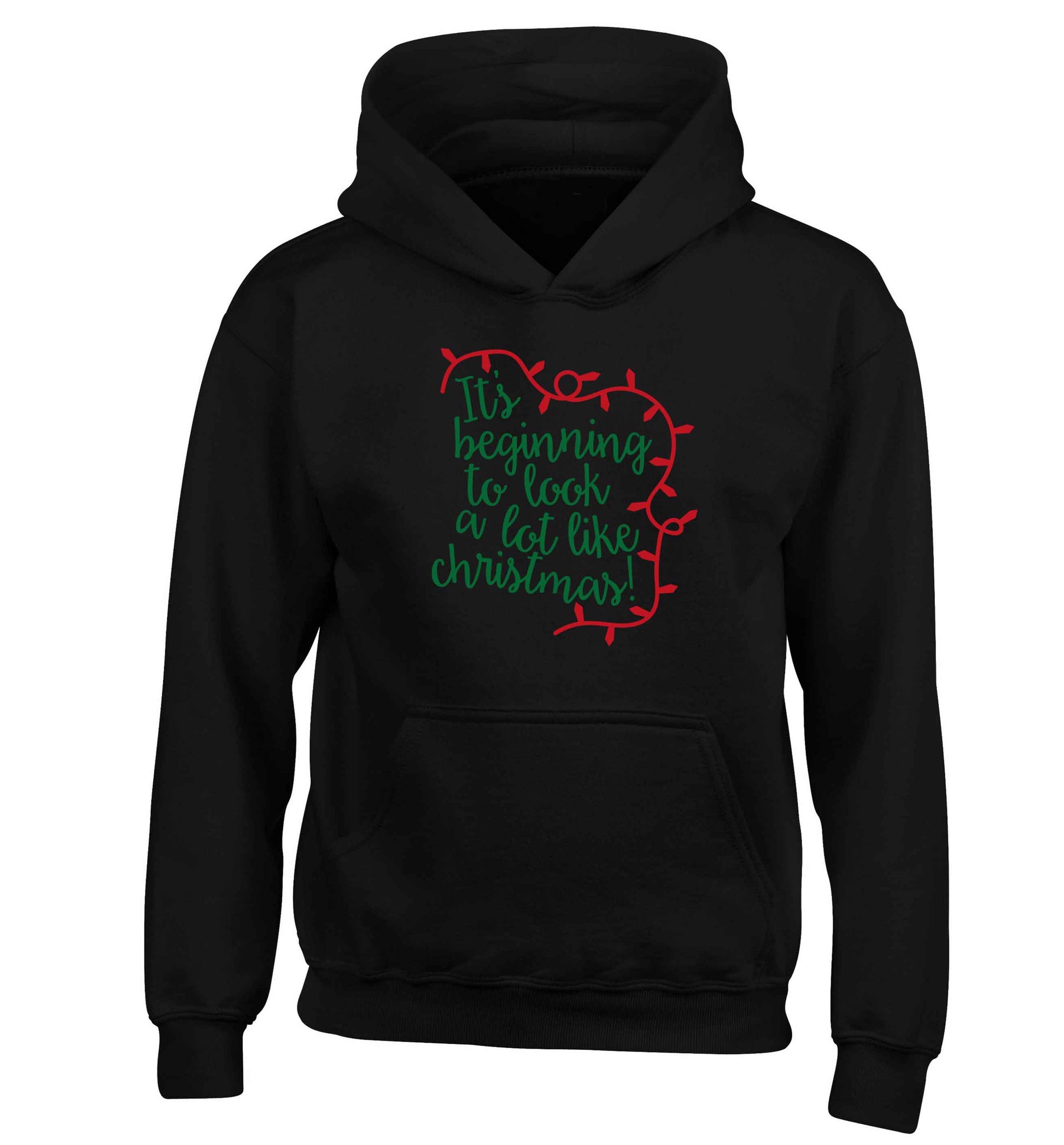 It's beginning to look a lot like Christmas children's black hoodie 12-13 Years