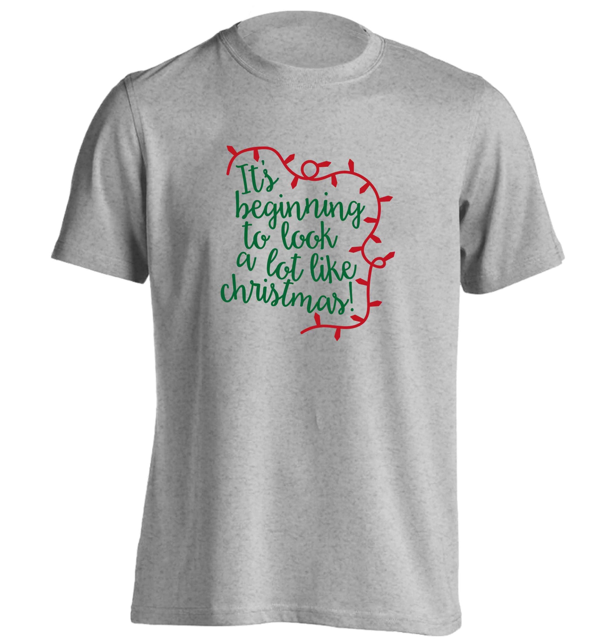 It's beginning to look a lot like Christmas adults unisex grey Tshirt 2XL