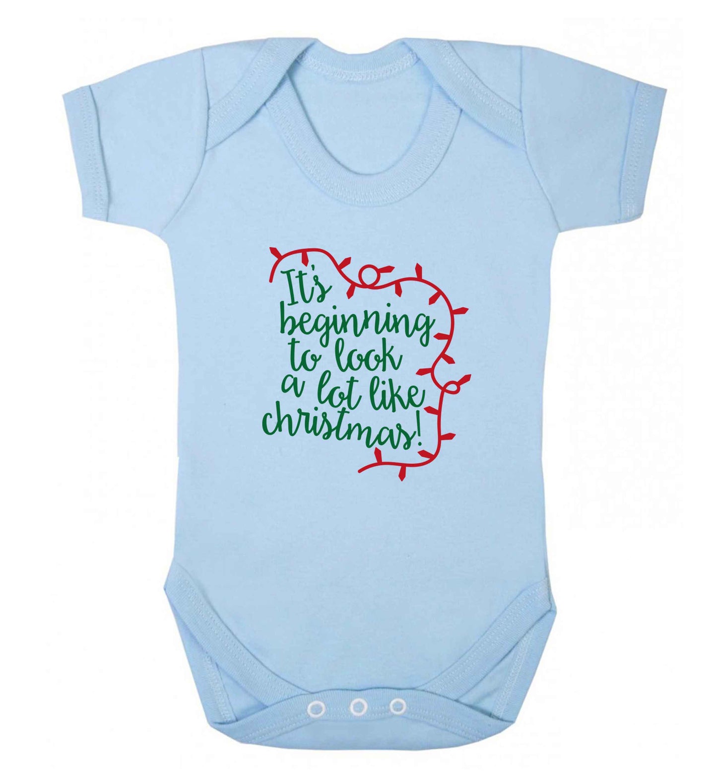 It's beginning to look a lot like Christmas baby vest pale blue 18-24 months