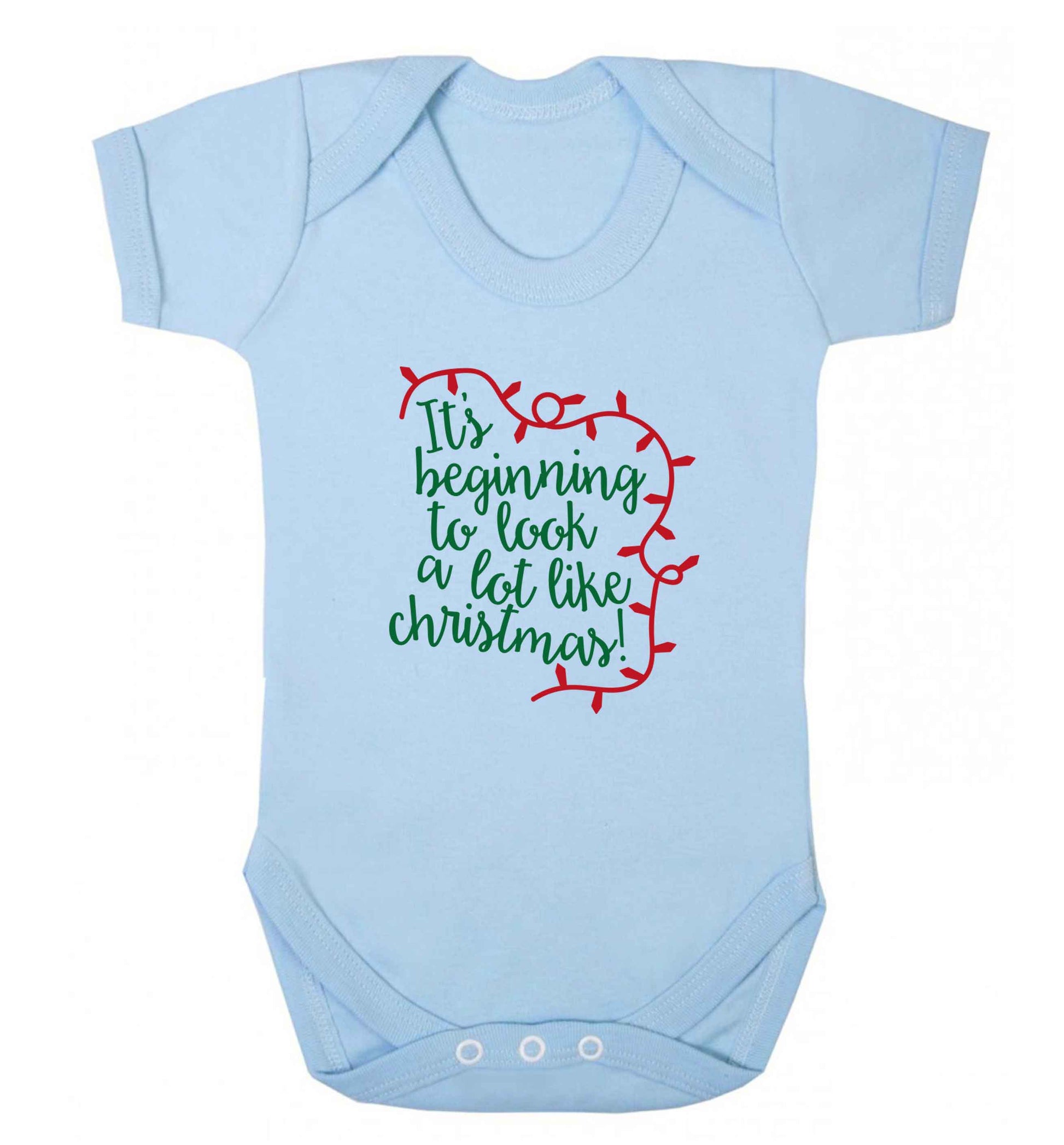 It's beginning to look a lot like Christmas baby vest pale blue 18-24 months