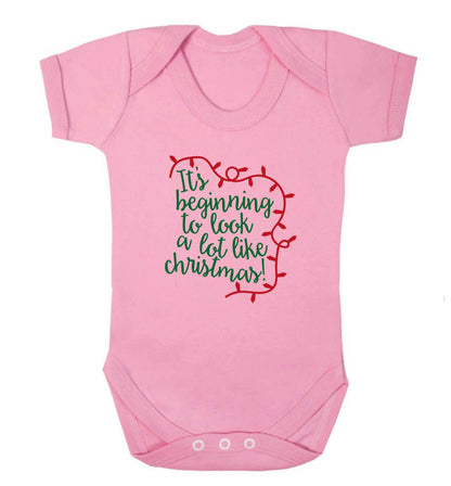 It's beginning to look a lot like Christmas baby vest pale pink 18-24 months