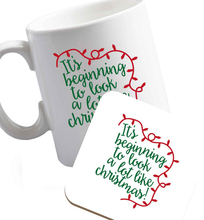 10 oz Favourite Type Pan Pancake ceramic mug and coaster set right handed