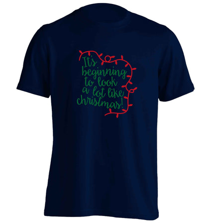 It's beginning to look a lot like Christmas adults unisex navy Tshirt 2XL