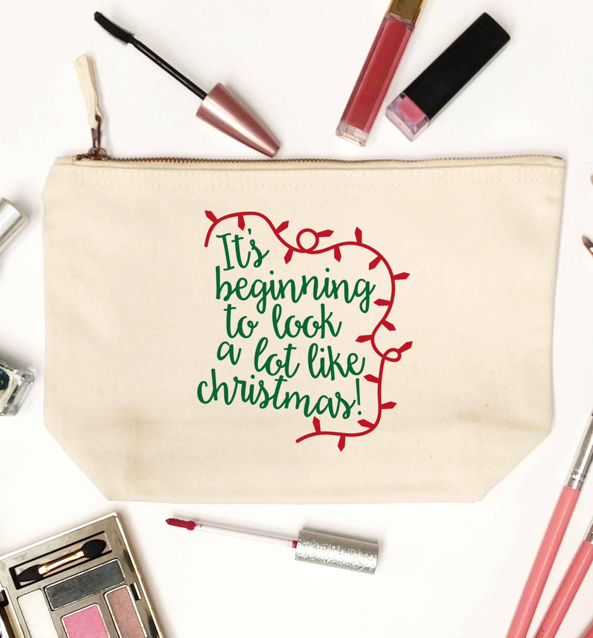 It's beginning to look a lot like Christmas natural makeup bag