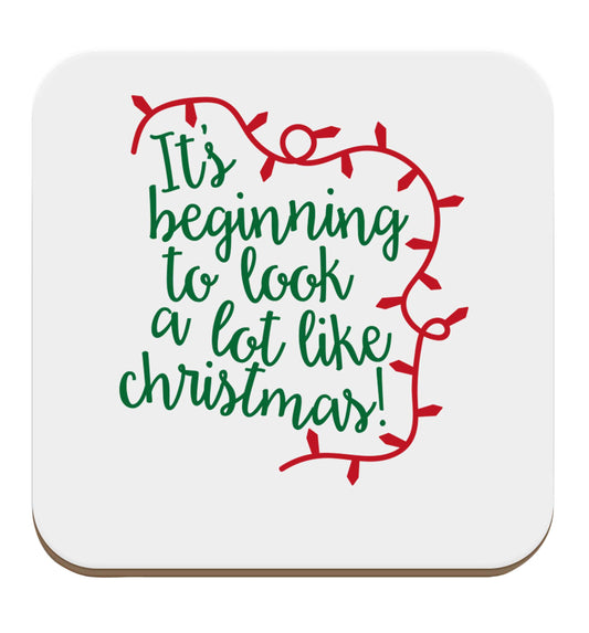 It's beginning to look a lot like Christmas set of four coasters