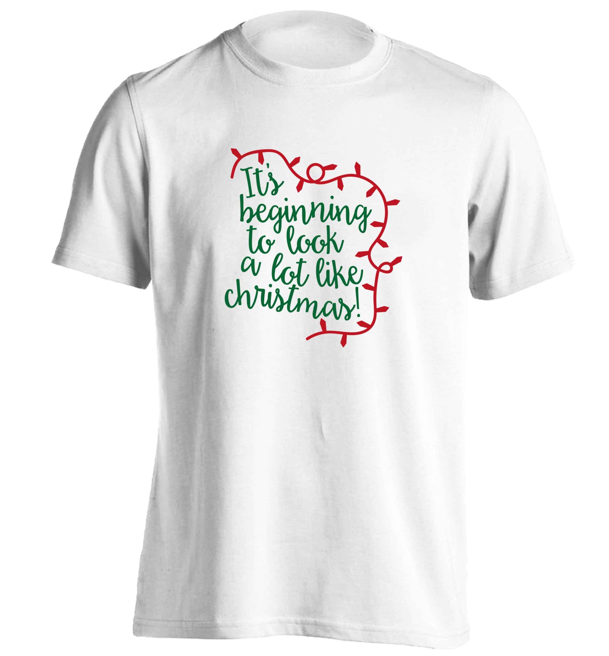 It's beginning to look a lot like Christmas adults unisex white Tshirt 2XL