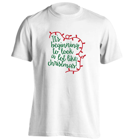 It's beginning to look a lot like Christmas adults unisex white Tshirt 2XL