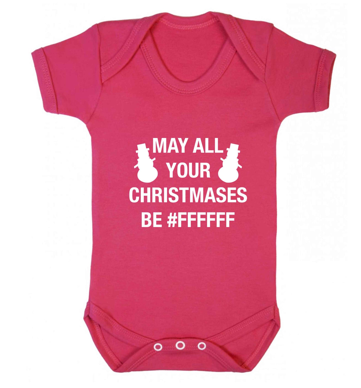 May all your Christmases be #FFFFFF baby vest dark pink 18-24 months