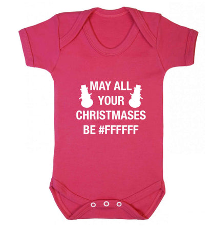 May all your Christmases be #FFFFFF baby vest dark pink 18-24 months