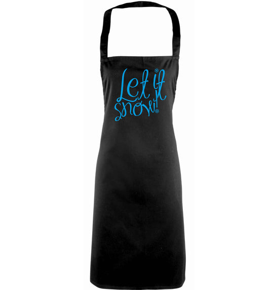 Let it snow adults black apron